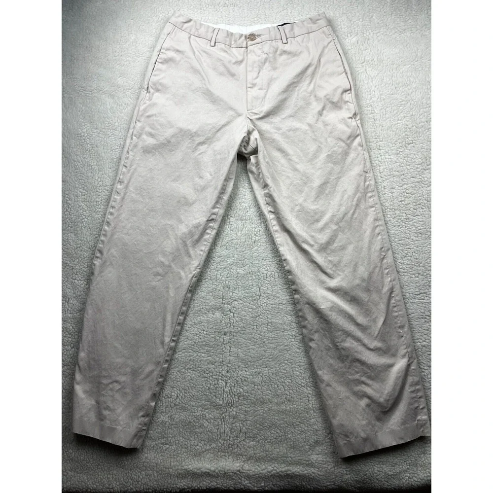 Banana Republic Chino Pants Mens Size‎ 32 x 32 Flat Front Straight Canvas Tan